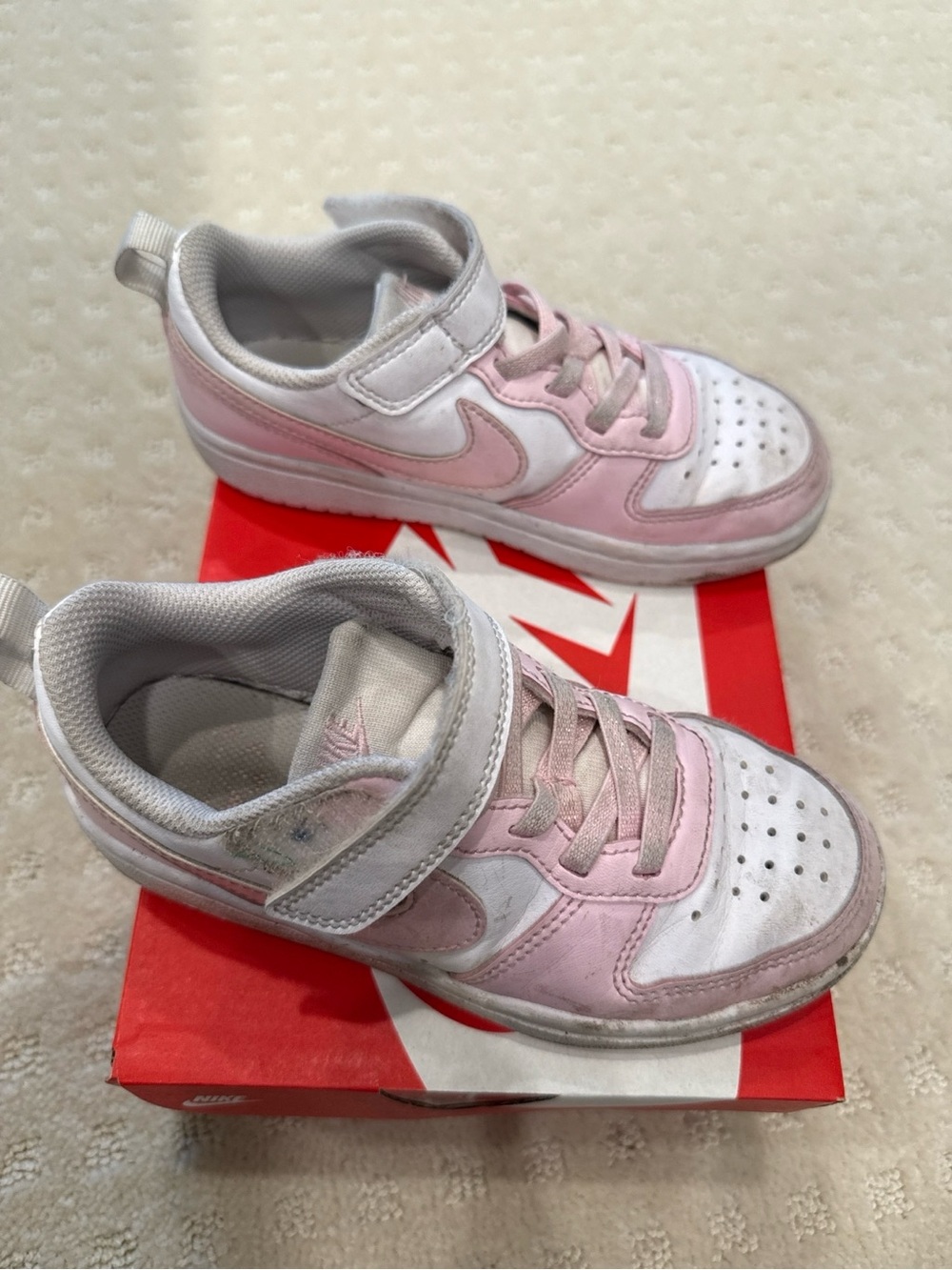 Nike Court Borough Low Recraft Kids White Pink Sneakers Size 11C - Picture 5 of 7